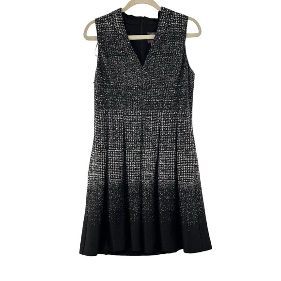 Vince Camuto Dresses & Skirts - Vince Camuto Womens Black & White Sleeveless Fit & Flare Dress 12P Tweed Ombre